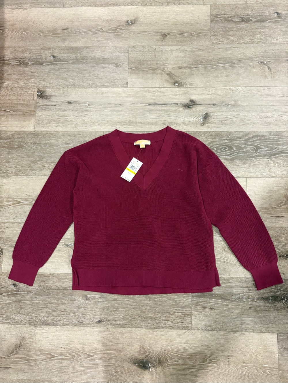 Michael Kors Burgundy V-Neck Sweater
